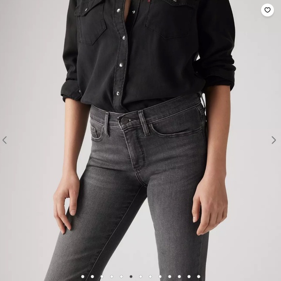 Levi's Mid Rise Dark Grey Slim Shaping Stretchy Jeans - Picture 3 of 16